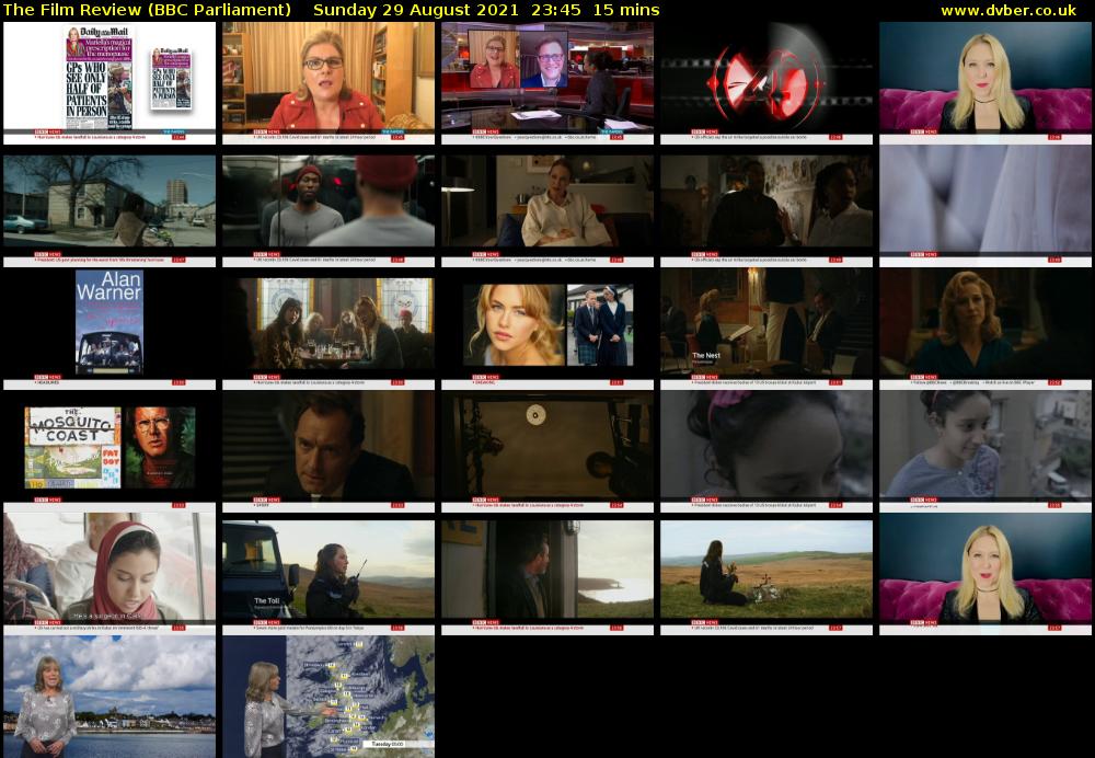 The Film Review (BBC Parliament) Sunday 29 August 2021 23:45 - 00:00