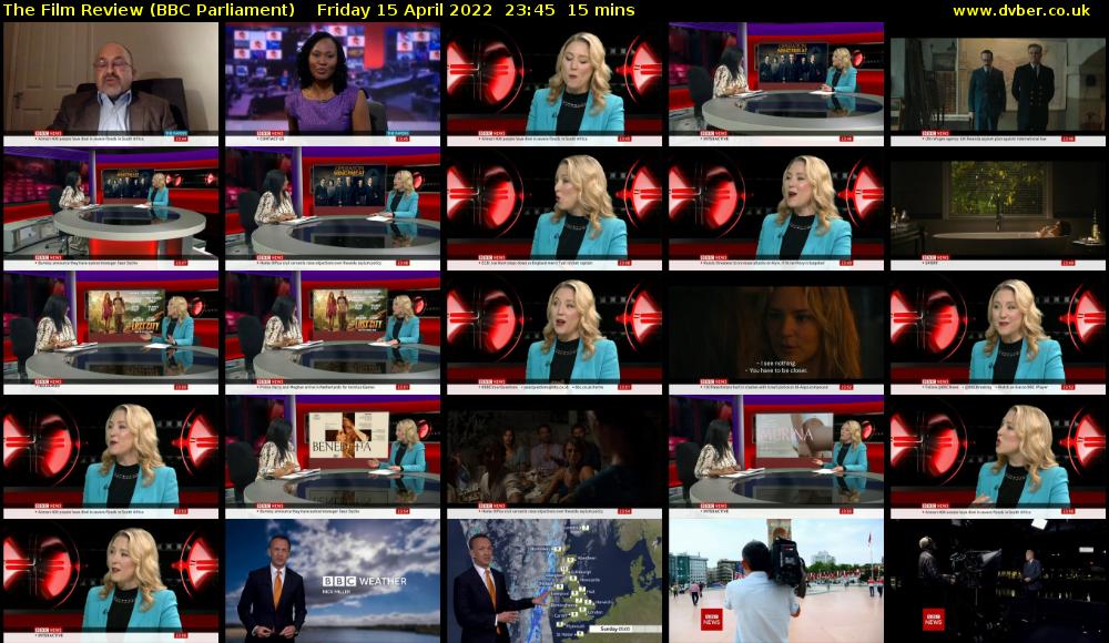 The Film Review (BBC Parliament) Friday 15 April 2022 23:45 - 00:00