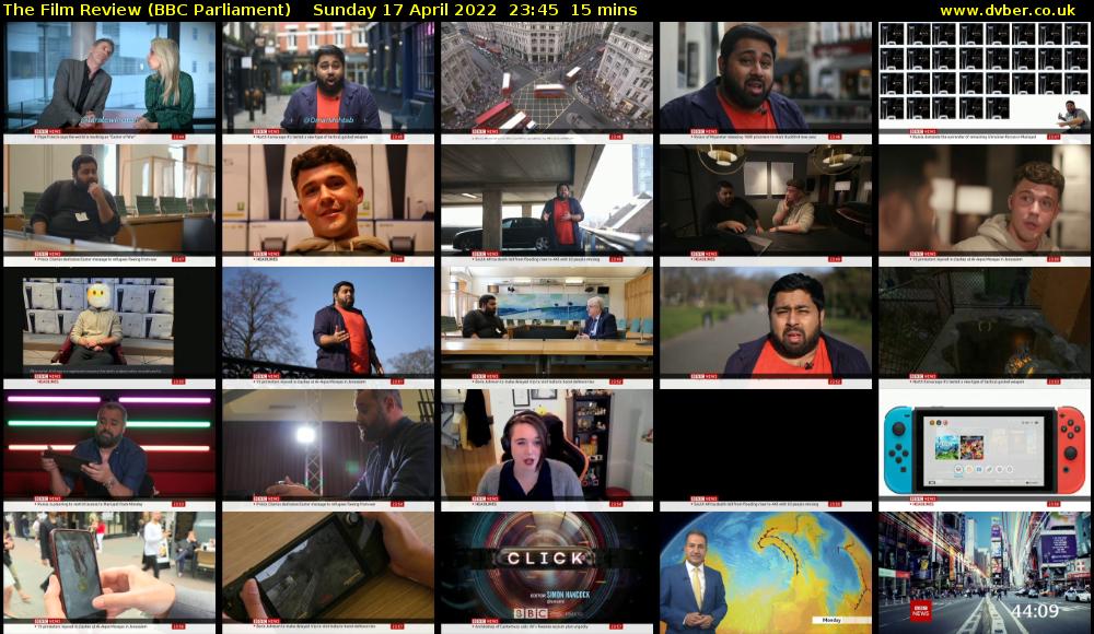 The Film Review (BBC Parliament) Sunday 17 April 2022 23:45 - 00:00