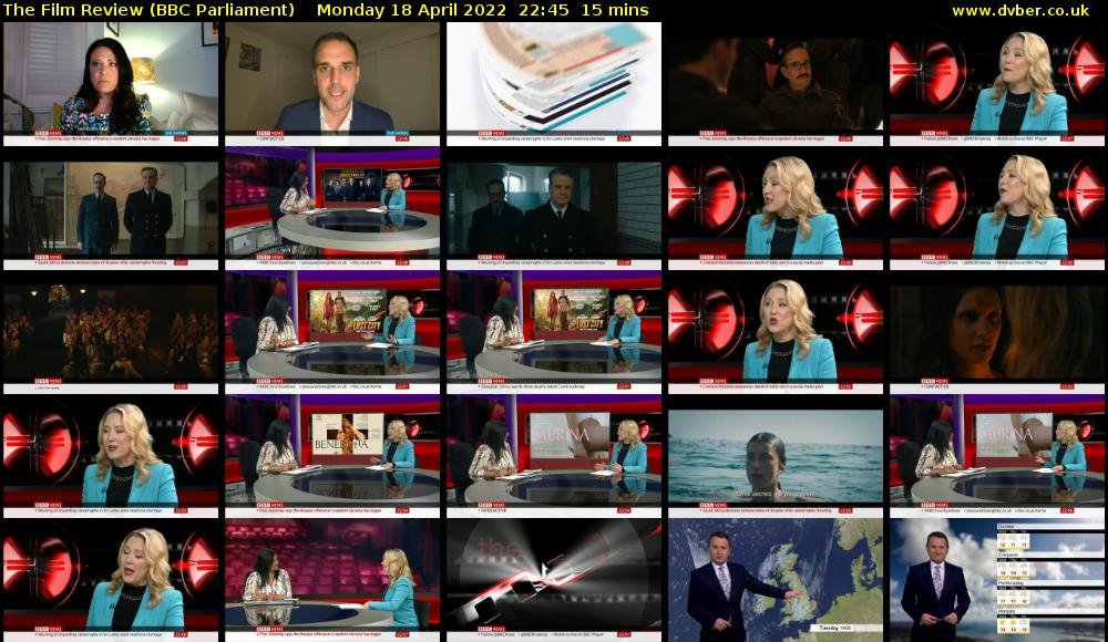 The Film Review (BBC Parliament) Monday 18 April 2022 22:45 - 23:00