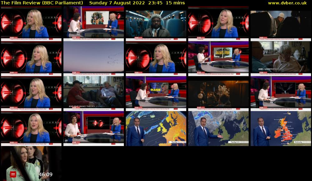 The Film Review (BBC Parliament) Sunday 7 August 2022 23:45 - 00:00