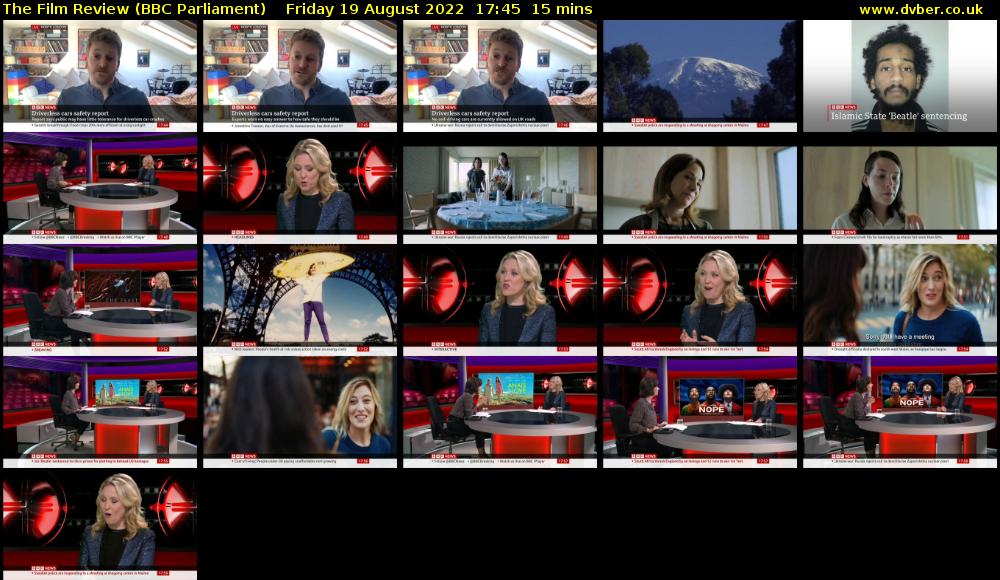 The Film Review (BBC Parliament) Friday 19 August 2022 17:45 - 18:00