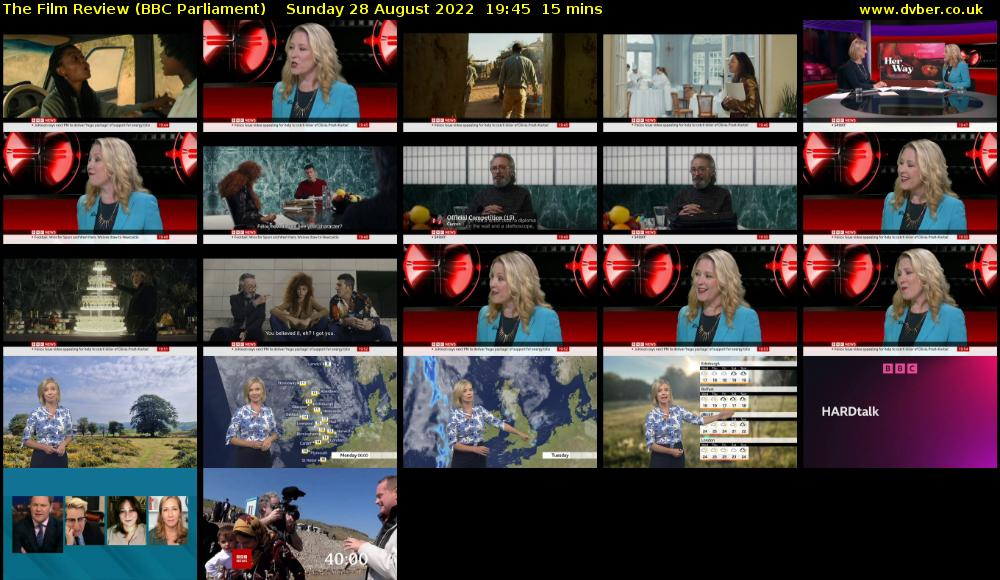 The Film Review (BBC Parliament) Sunday 28 August 2022 19:45 - 20:00