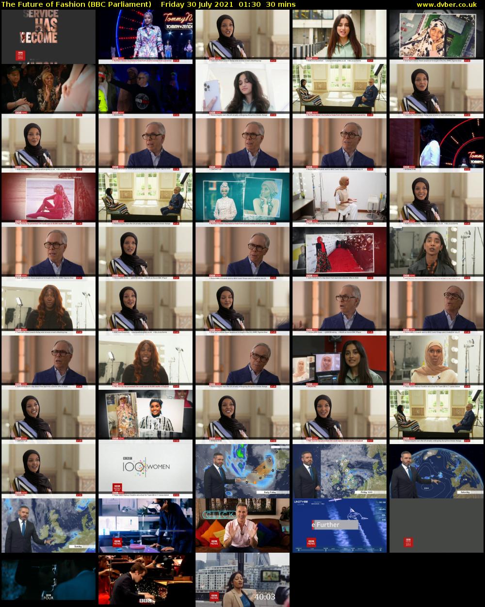 The Future of Fashion (BBC Parliament) Friday 30 July 2021 01:30 - 02:00