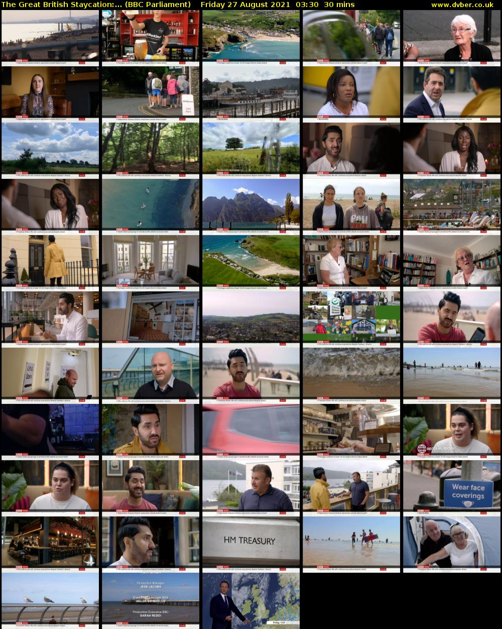 The Great British Staycation:... (BBC Parliament) Friday 27 August 2021 03:30 - 04:00