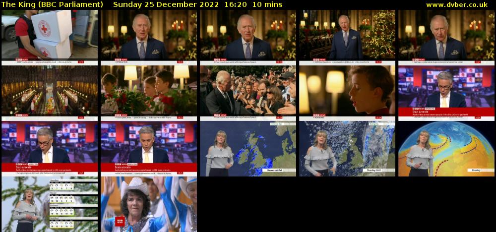 The King (BBC Parliament) Sunday 25 December 2022 16:20 - 16:30