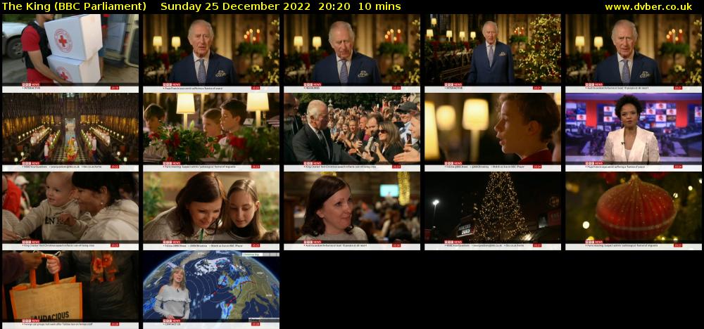 The King (BBC Parliament) Sunday 25 December 2022 20:20 - 20:30