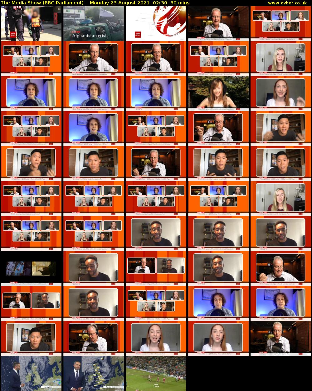 The Media Show (BBC Parliament) Monday 23 August 2021 02:30 - 03:00