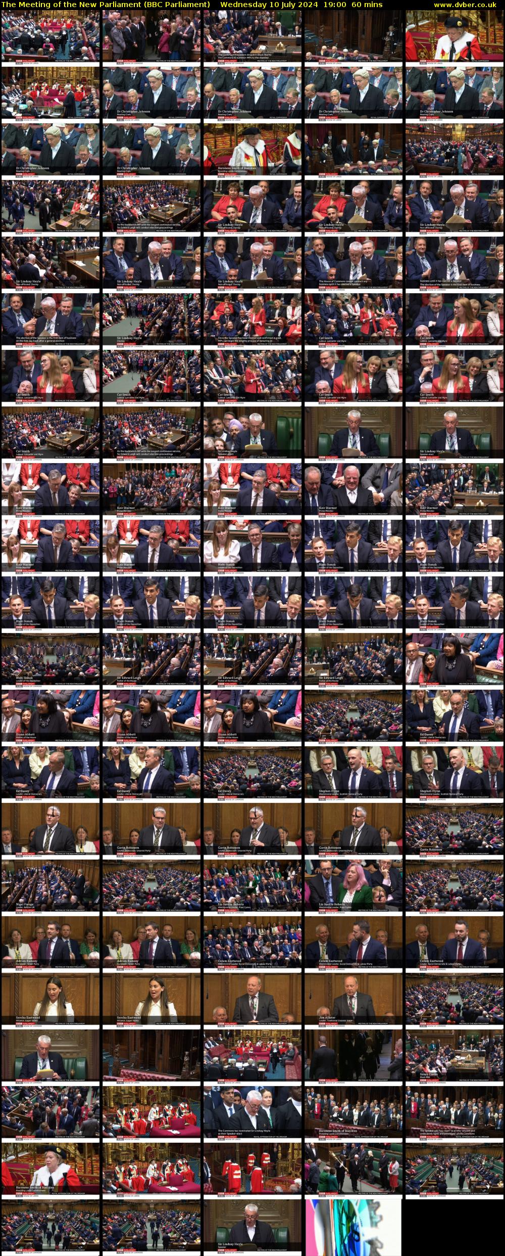 The Meeting of the New Parliament (BBC Parliament) Wednesday 10 July 2024 19:00 - 20:00