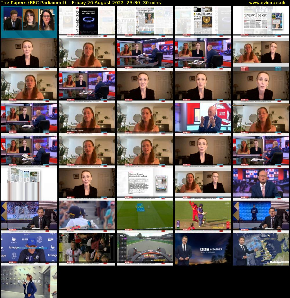 The Papers (BBC Parliament) Friday 26 August 2022 23:30 - 00:00