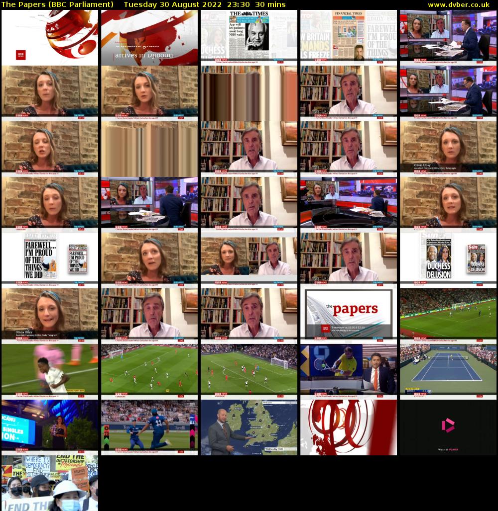 The Papers (BBC Parliament) Tuesday 30 August 2022 23:30 - 00:00
