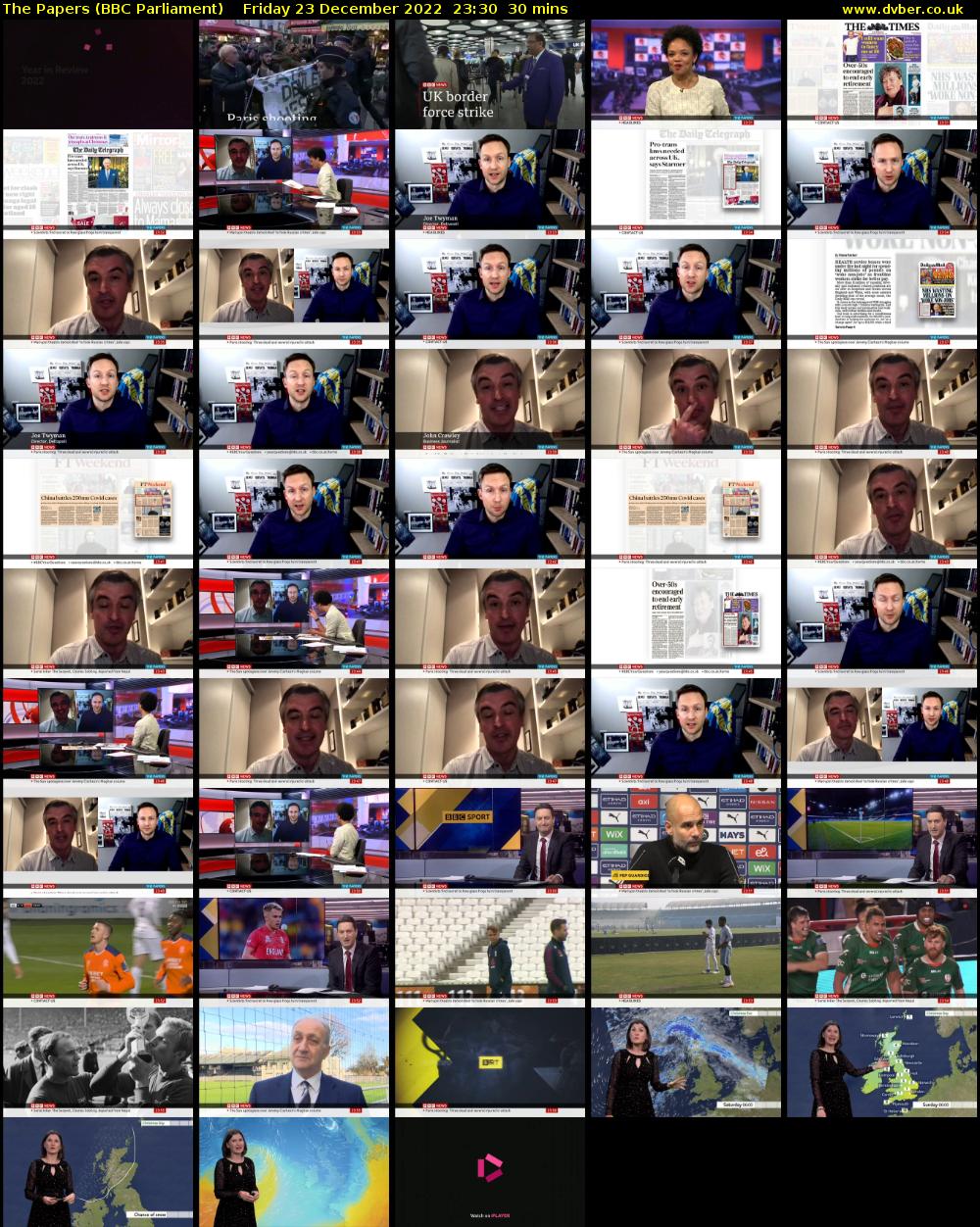 The Papers (BBC Parliament) Friday 23 December 2022 23:30 - 00:00