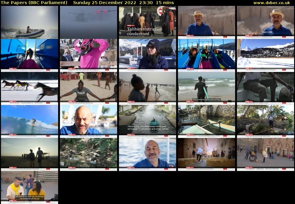The Papers (BBC Parliament) Sunday 25 December 2022 23:30 - 23:45