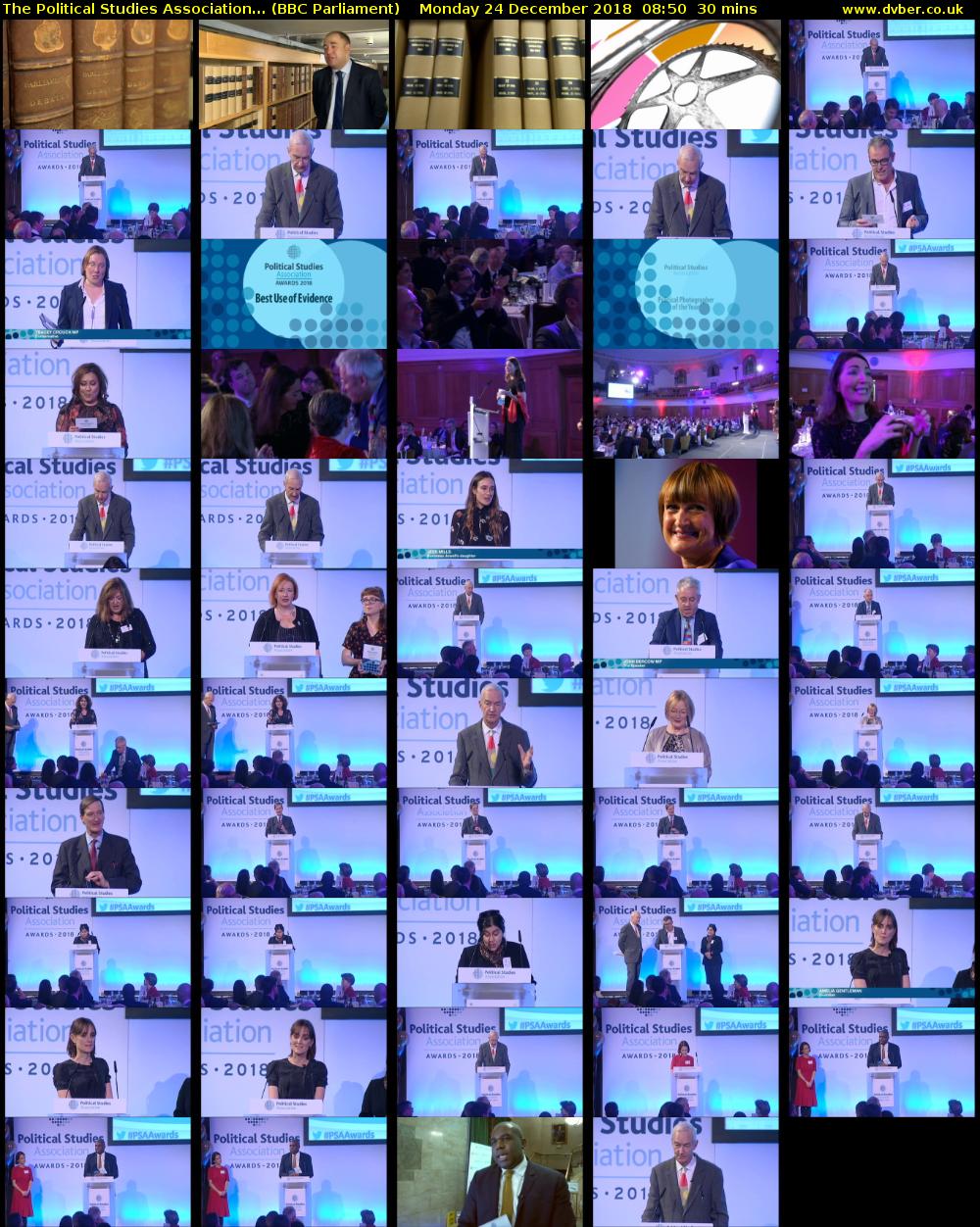 The Political Studies Association... (BBC Parliament) Monday 24 December 2018 08:50 - 09:20
