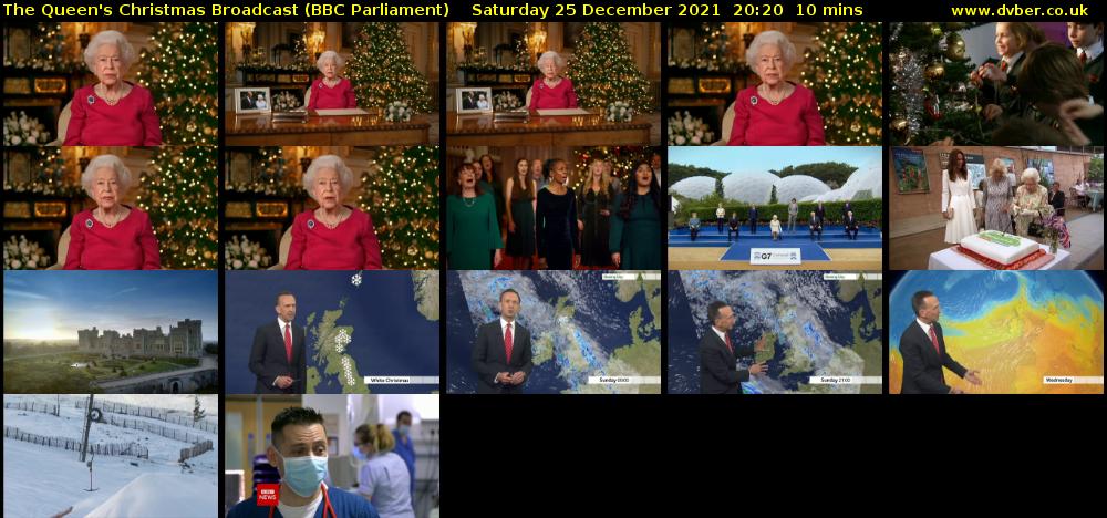 The Queen's Christmas Broadcast (BBC Parliament) Saturday 25 December 2021 20:20 - 20:30