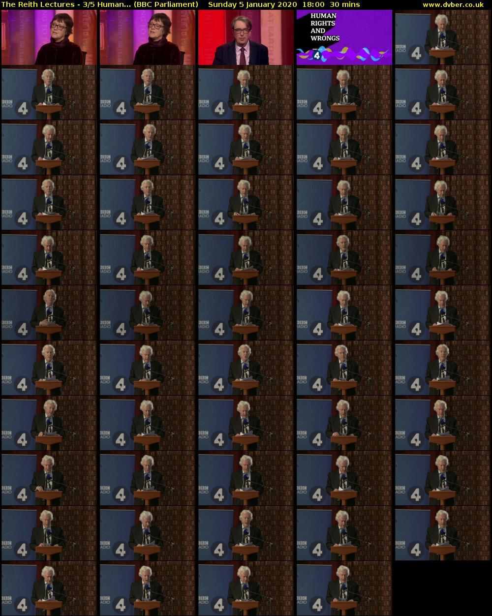 The Reith Lectures - 3/5 Human... (BBC Parliament) Sunday 5 January 2020 18:00 - 18:30