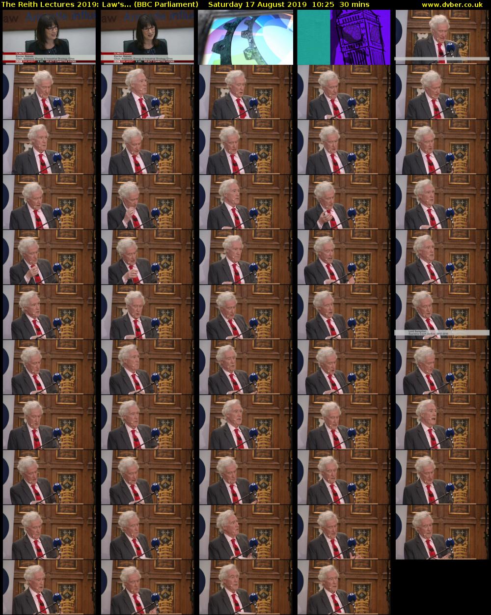 The Reith Lectures 2019: Law's... (BBC Parliament) Saturday 17 August 2019 10:25 - 10:55