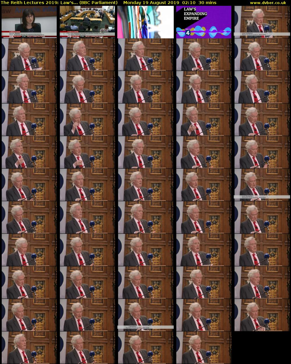 The Reith Lectures 2019: Law's... (BBC Parliament) Monday 19 August 2019 02:10 - 02:40