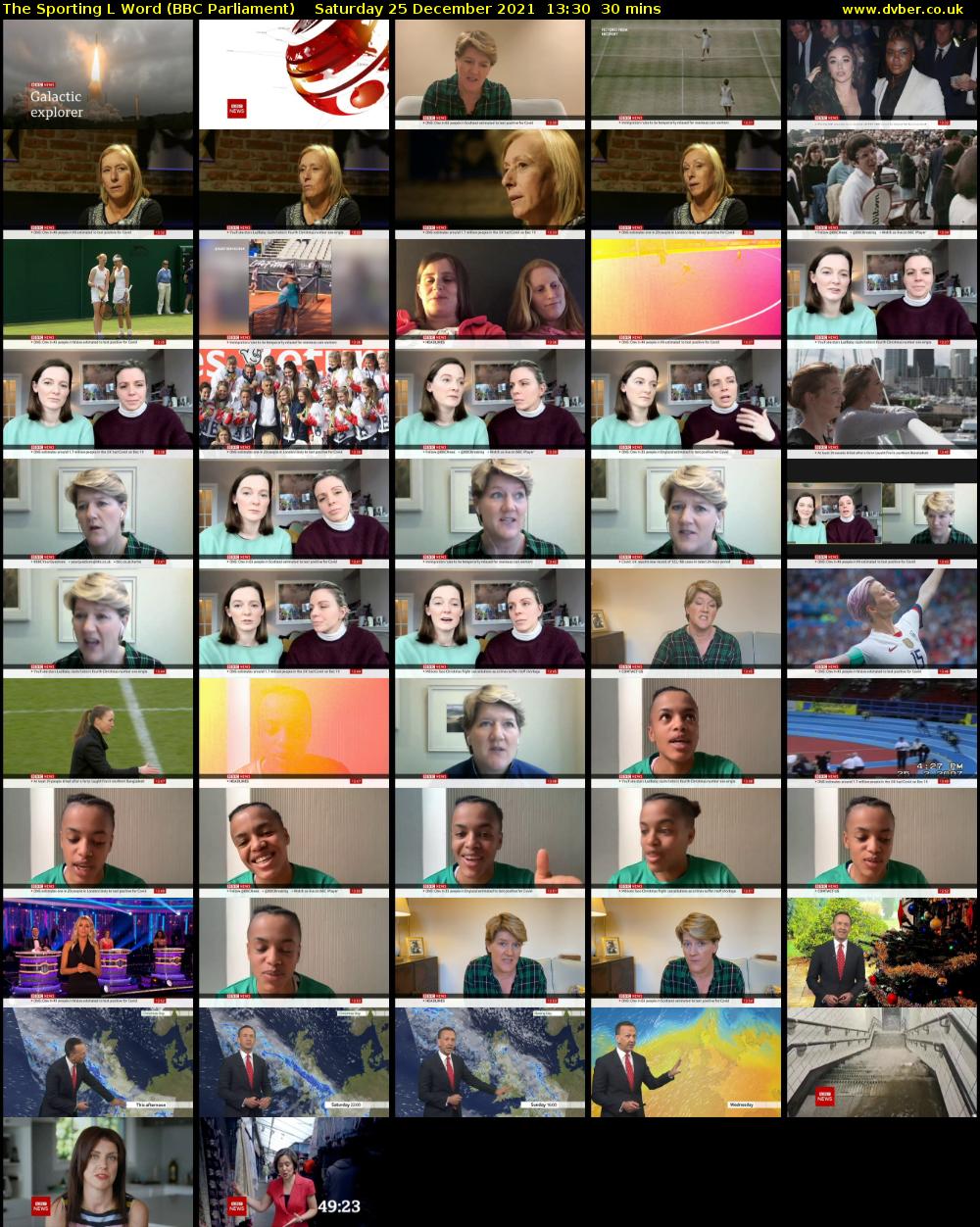 The Sporting L Word (BBC Parliament) Saturday 25 December 2021 13:30 - 14:00