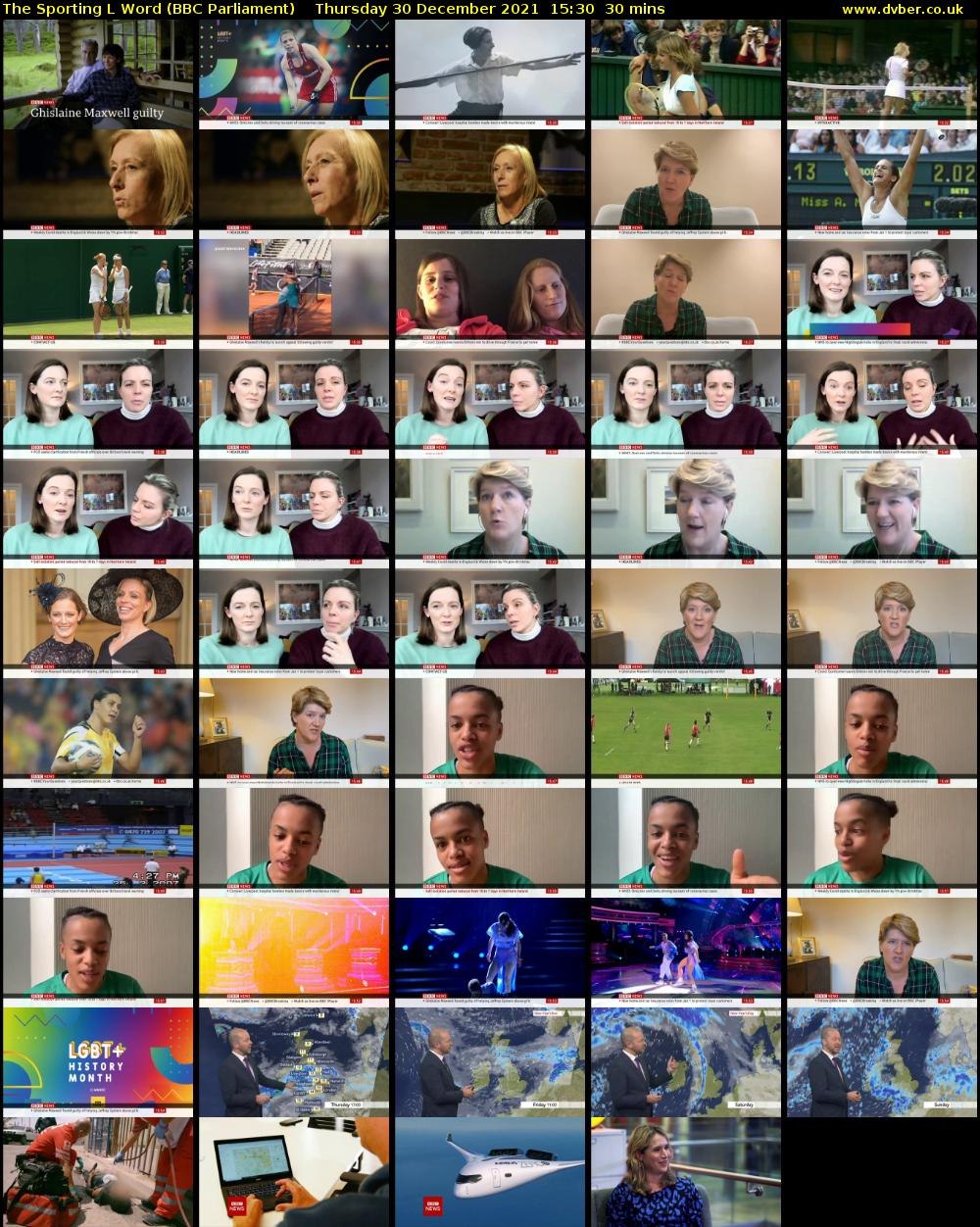 The Sporting L Word (BBC Parliament) Thursday 30 December 2021 15:30 - 16:00