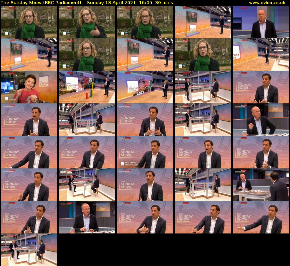 The Sunday Show (BBC Parliament) Sunday 18 April 2021 16:05 - 16:35