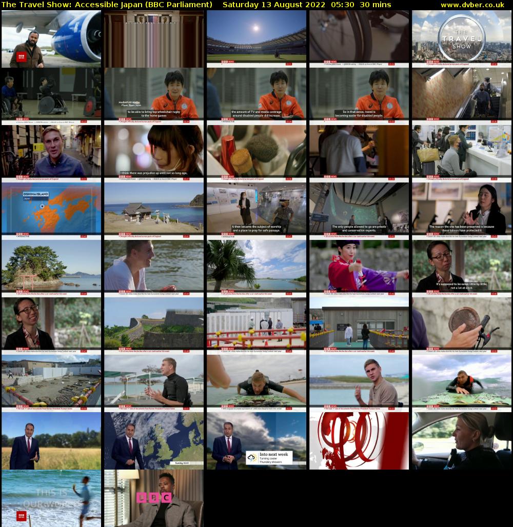 The Travel Show: Accessible Japan (BBC Parliament) Saturday 13 August 2022 05:30 - 06:00