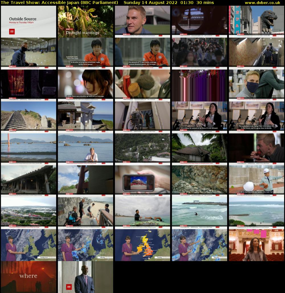The Travel Show: Accessible Japan (BBC Parliament) Sunday 14 August 2022 01:30 - 02:00