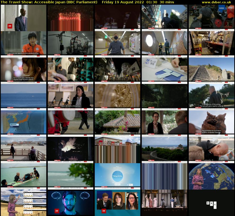 The Travel Show: Accessible Japan (BBC Parliament) Friday 19 August 2022 01:30 - 02:00