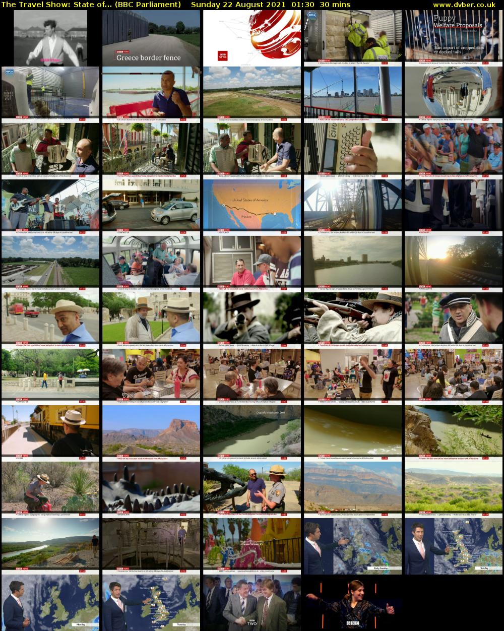 The Travel Show: State of... (BBC Parliament) Sunday 22 August 2021 01:30 - 02:00
