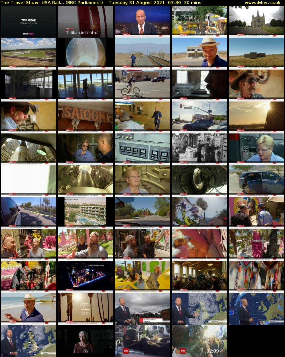 The Travel Show: USA Rail... (BBC Parliament) Tuesday 31 August 2021 03:30 - 04:00