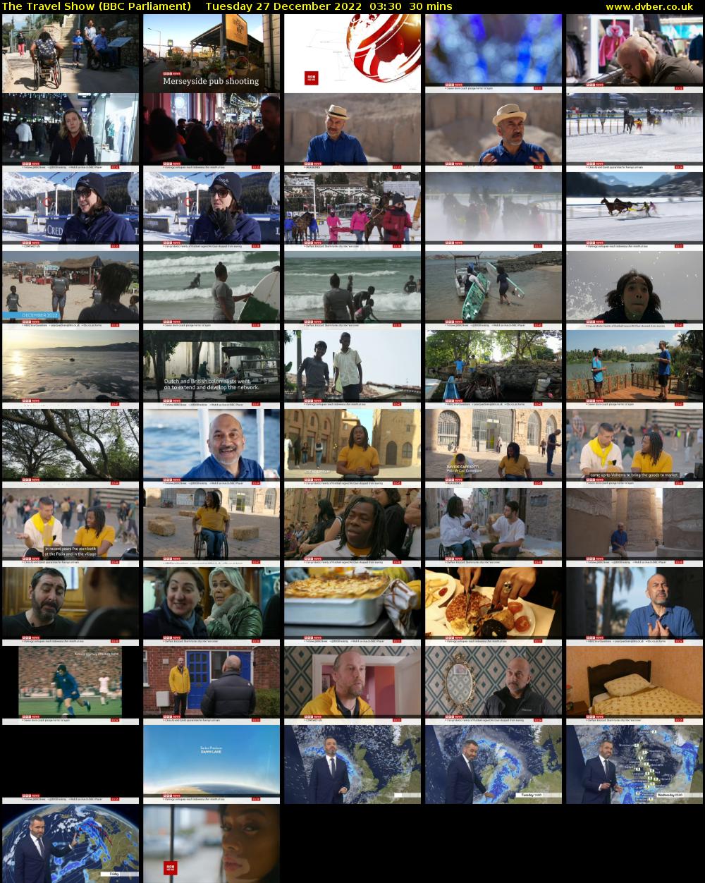 The Travel Show (BBC Parliament) Tuesday 27 December 2022 03:30 - 04:00