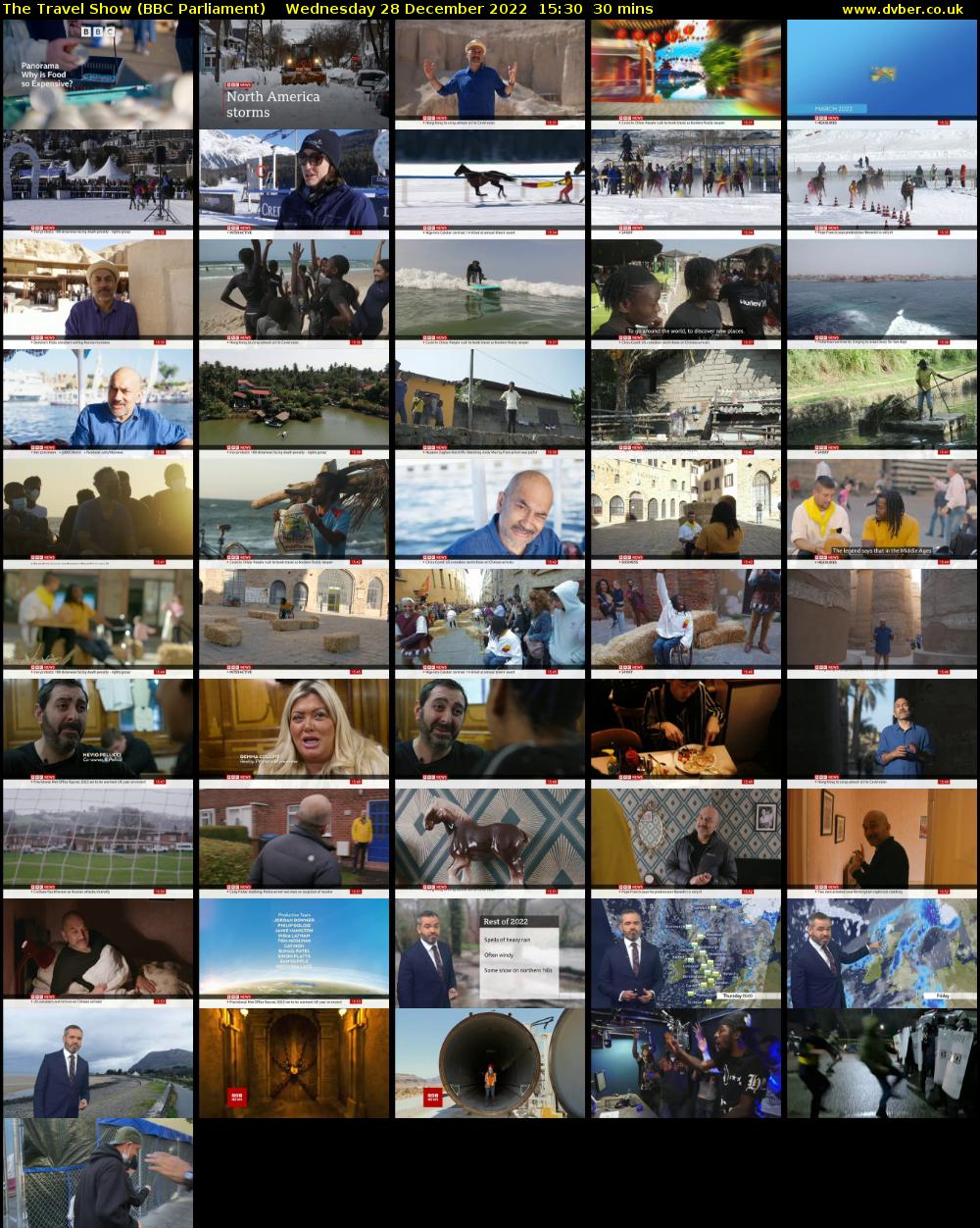 The Travel Show (BBC Parliament) Wednesday 28 December 2022 15:30 - 16:00