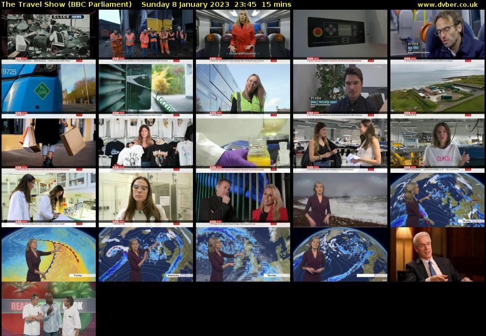 The Travel Show (BBC Parliament) Sunday 8 January 2023 23:45 - 00:00