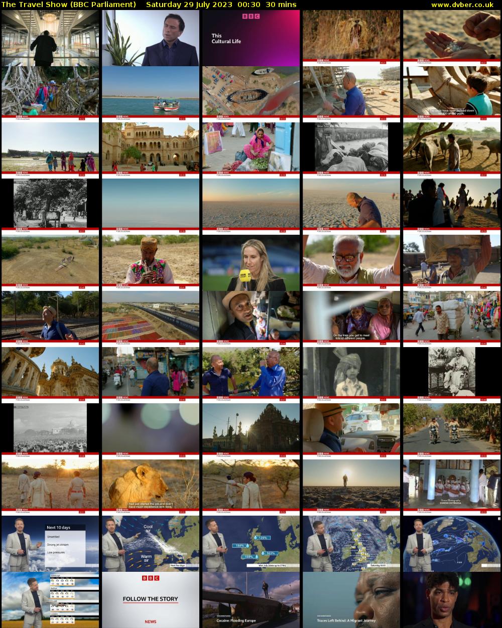 The Travel Show (BBC Parliament) Saturday 29 July 2023 00:30 - 01:00
