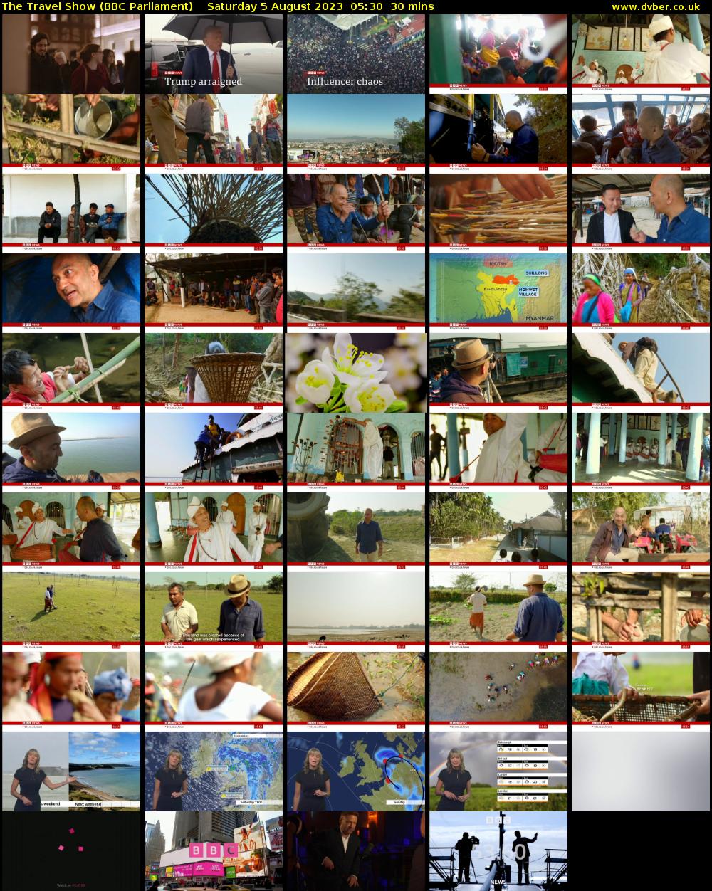 The Travel Show (BBC Parliament) Saturday 5 August 2023 05:30 - 06:00