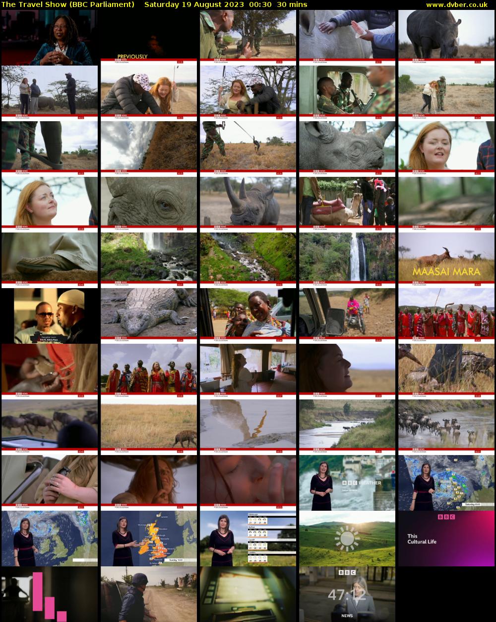 The Travel Show (BBC Parliament) Saturday 19 August 2023 00:30 - 01:00