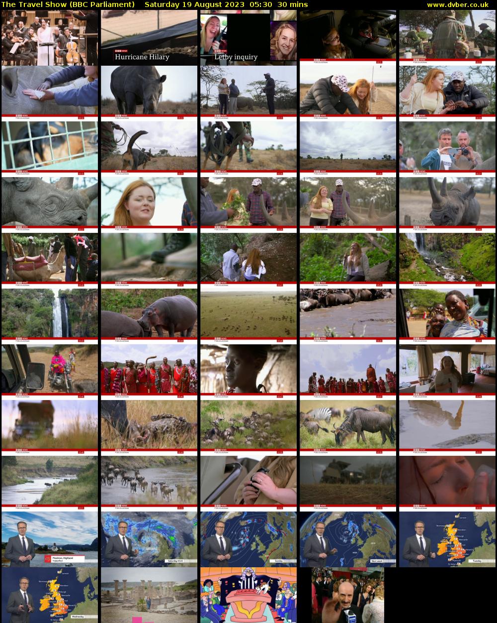 The Travel Show (BBC Parliament) Saturday 19 August 2023 20:40 - 06:00