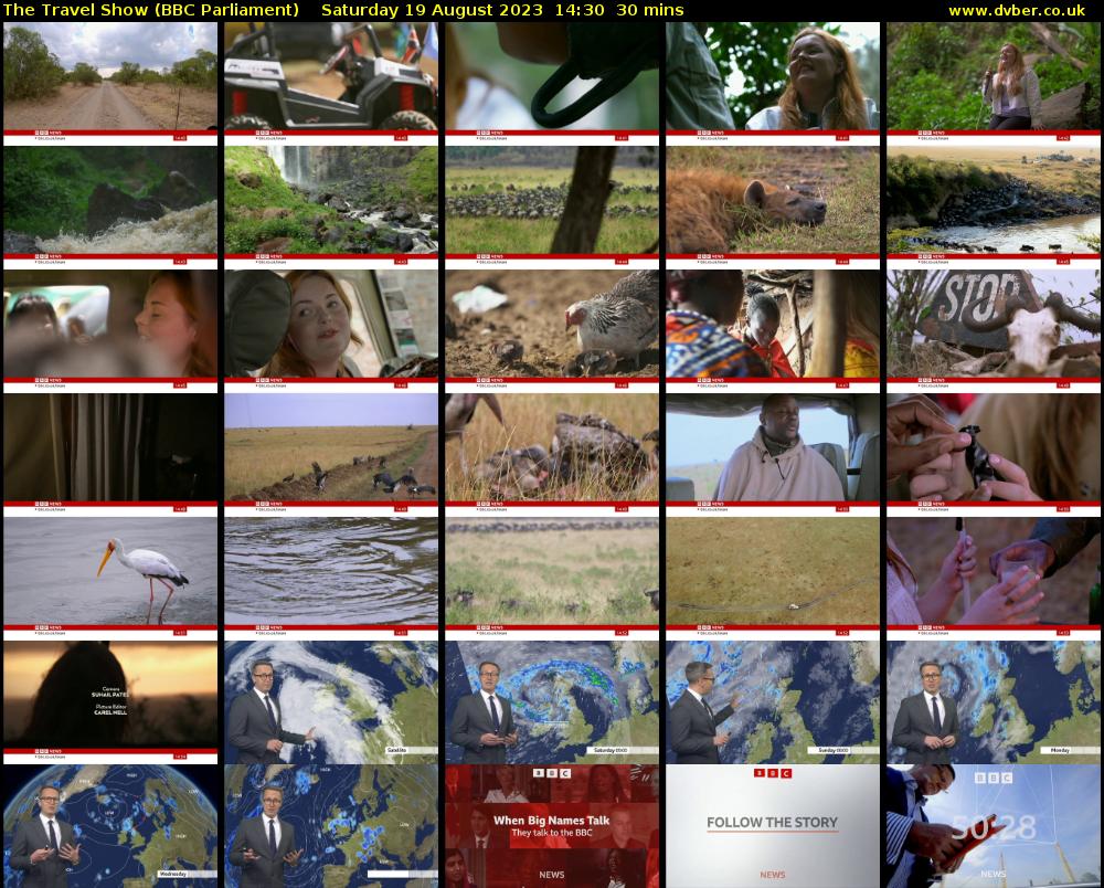The Travel Show (BBC Parliament) Saturday 19 August 2023 14:30 - 15:00