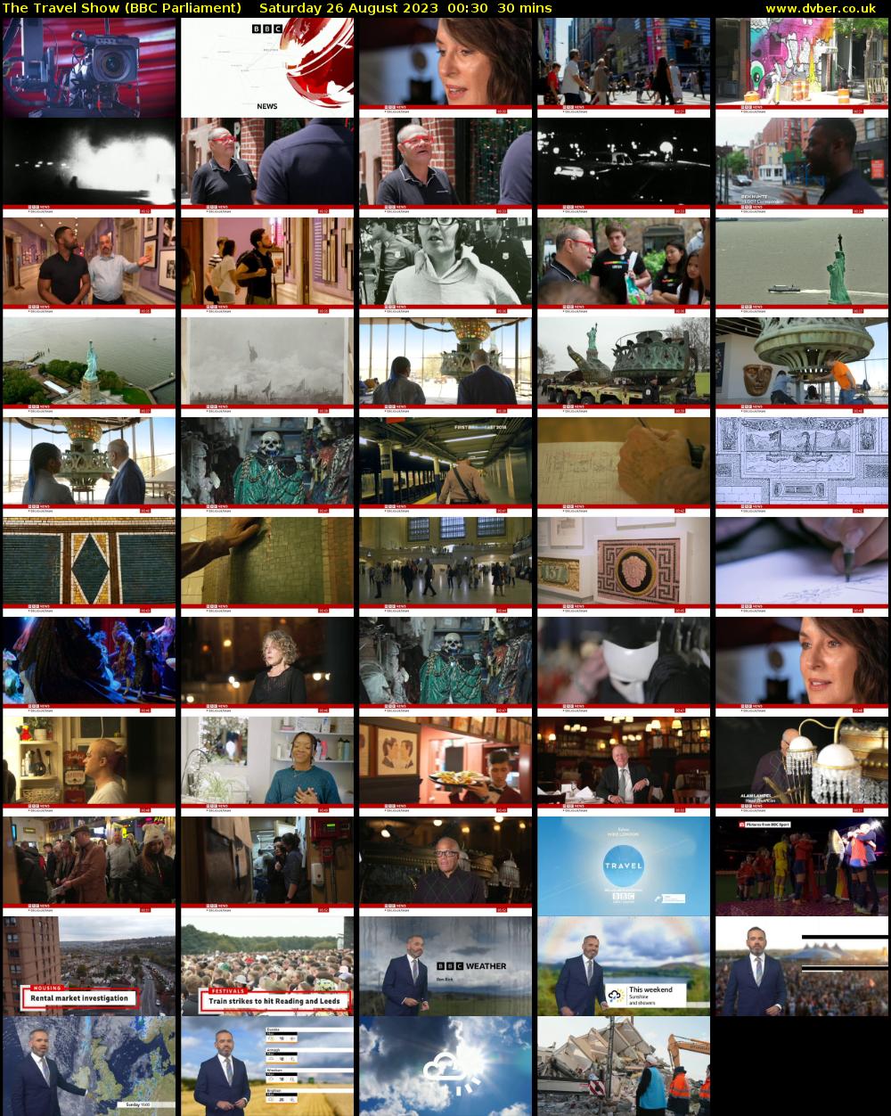 The Travel Show (BBC Parliament) Saturday 26 August 2023 00:30 - 01:00