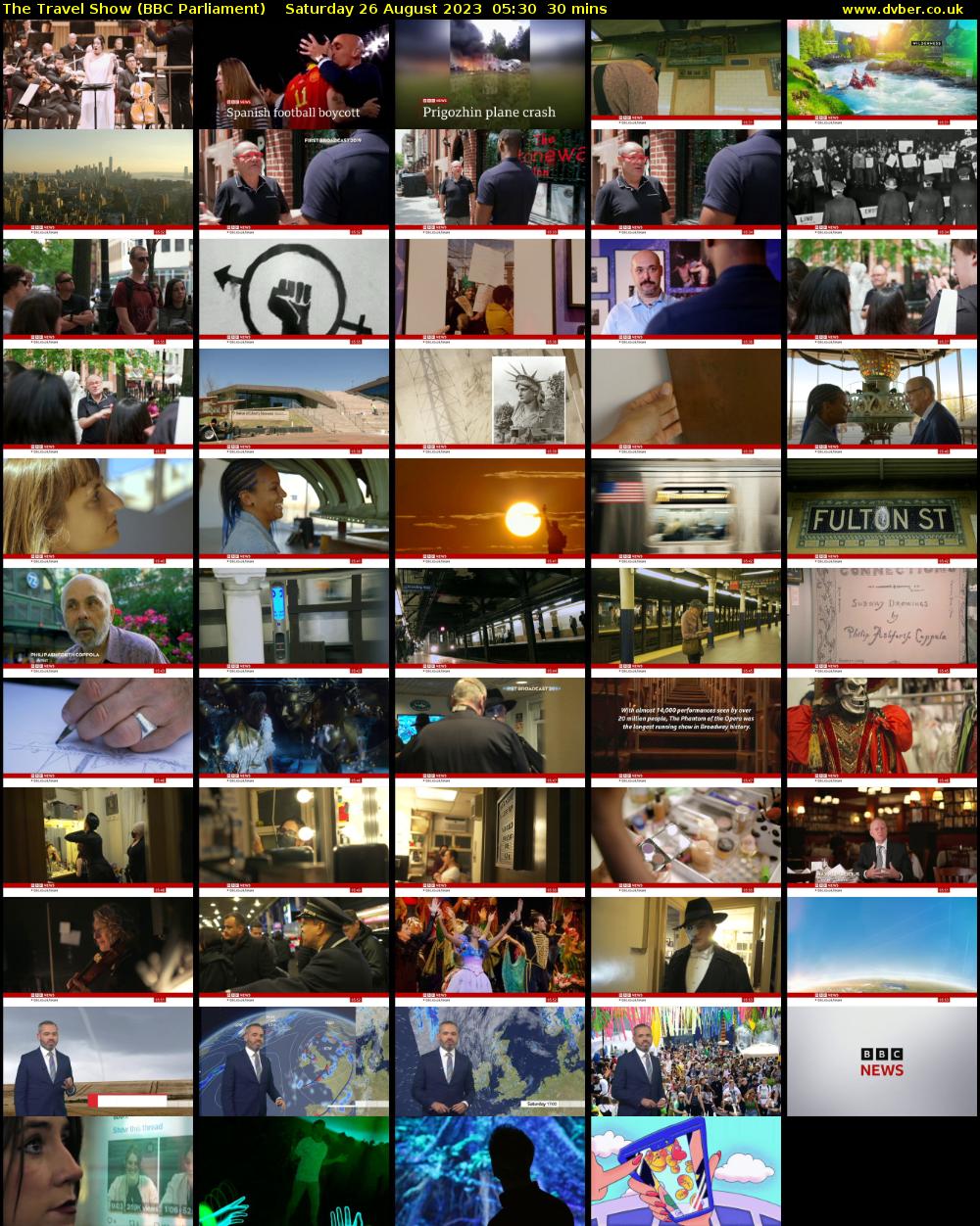 The Travel Show (BBC Parliament) Saturday 26 August 2023 05:30 - 06:00