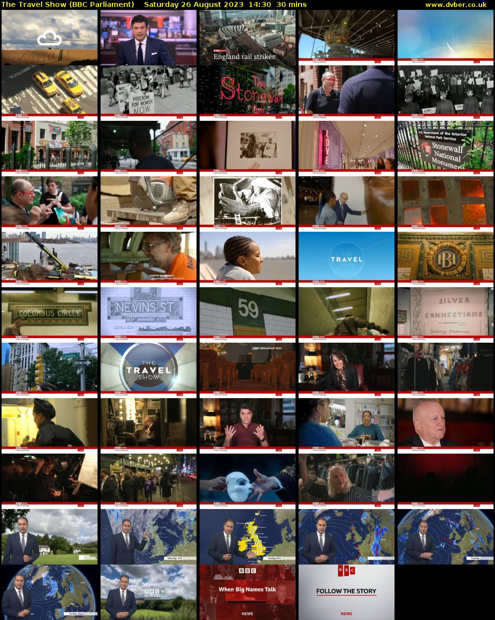 The Travel Show (BBC Parliament) Saturday 26 August 2023 14:30 - 15:00