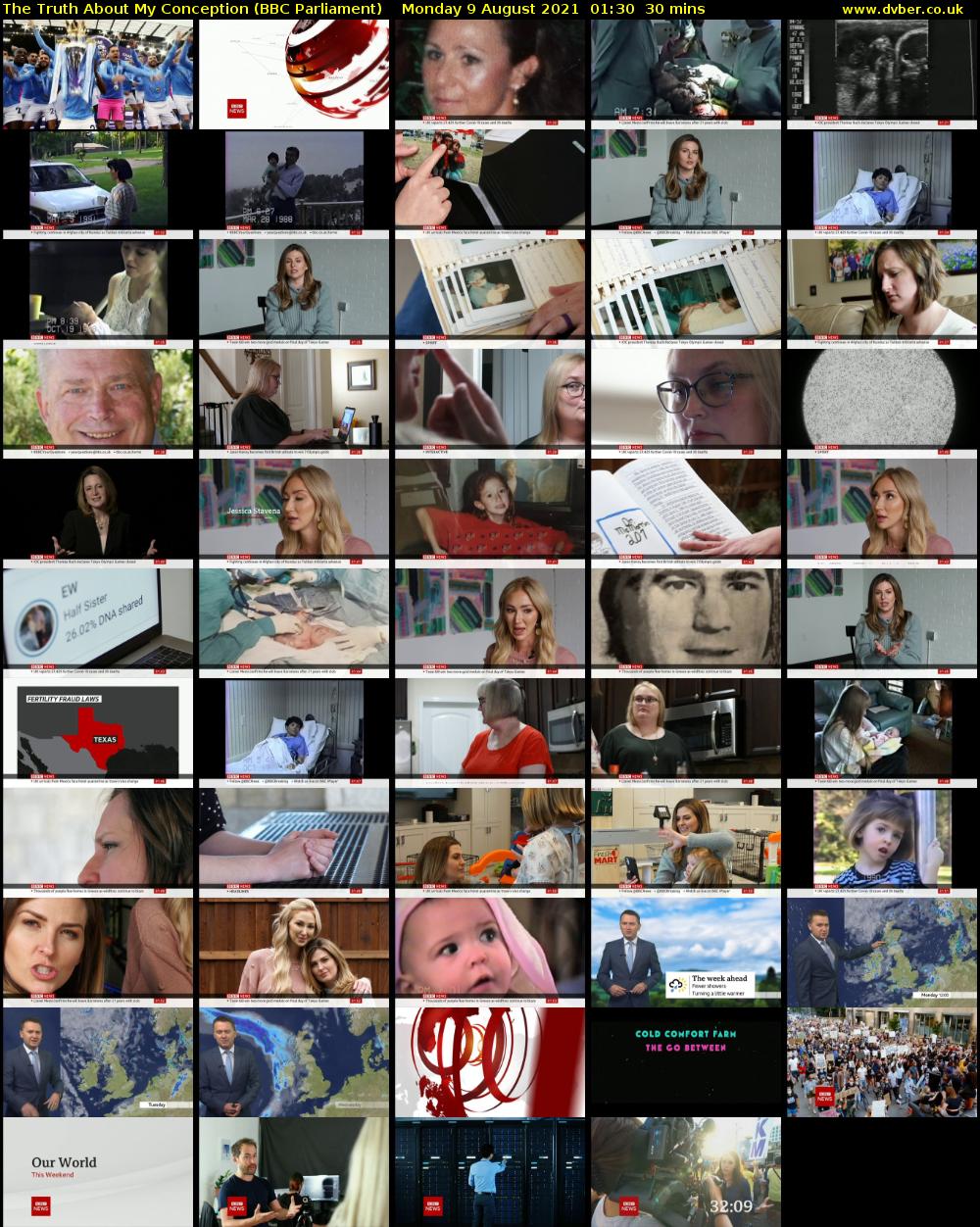 The Truth About My Conception (BBC Parliament) Monday 9 August 2021 01:30 - 02:00