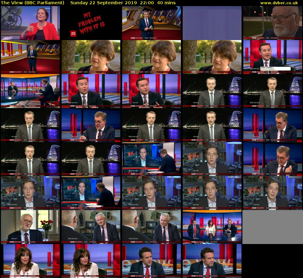 The View (BBC Parliament) Sunday 22 September 2019 22:00 - 22:40