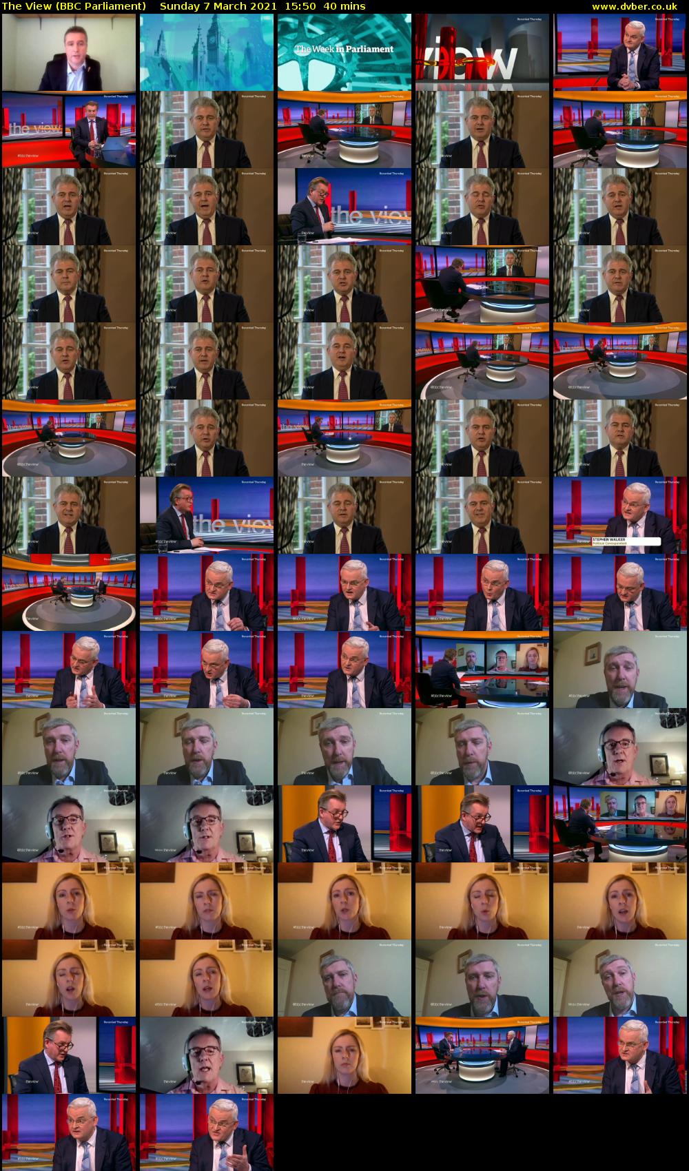 The View (BBC Parliament) Sunday 7 March 2021 15:50 - 16:30