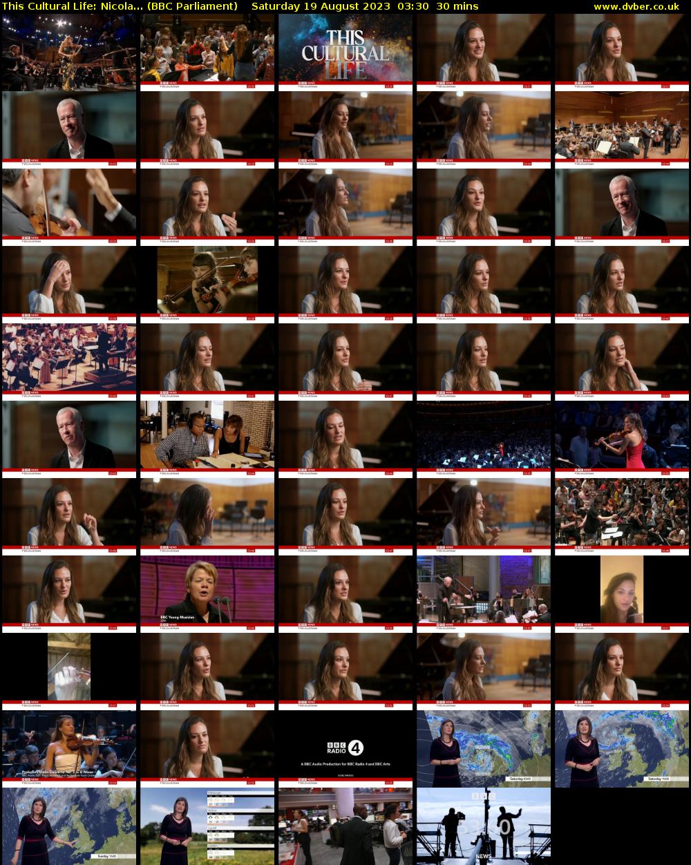 This Cultural Life: Nicola... (BBC Parliament) Saturday 19 August 2023 03:30 - 04:00