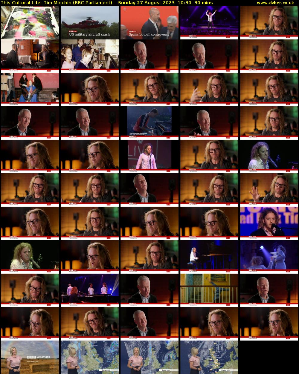 This Cultural Life: Tim Minchin (BBC Parliament) Sunday 27 August 2023 10:30 - 11:00