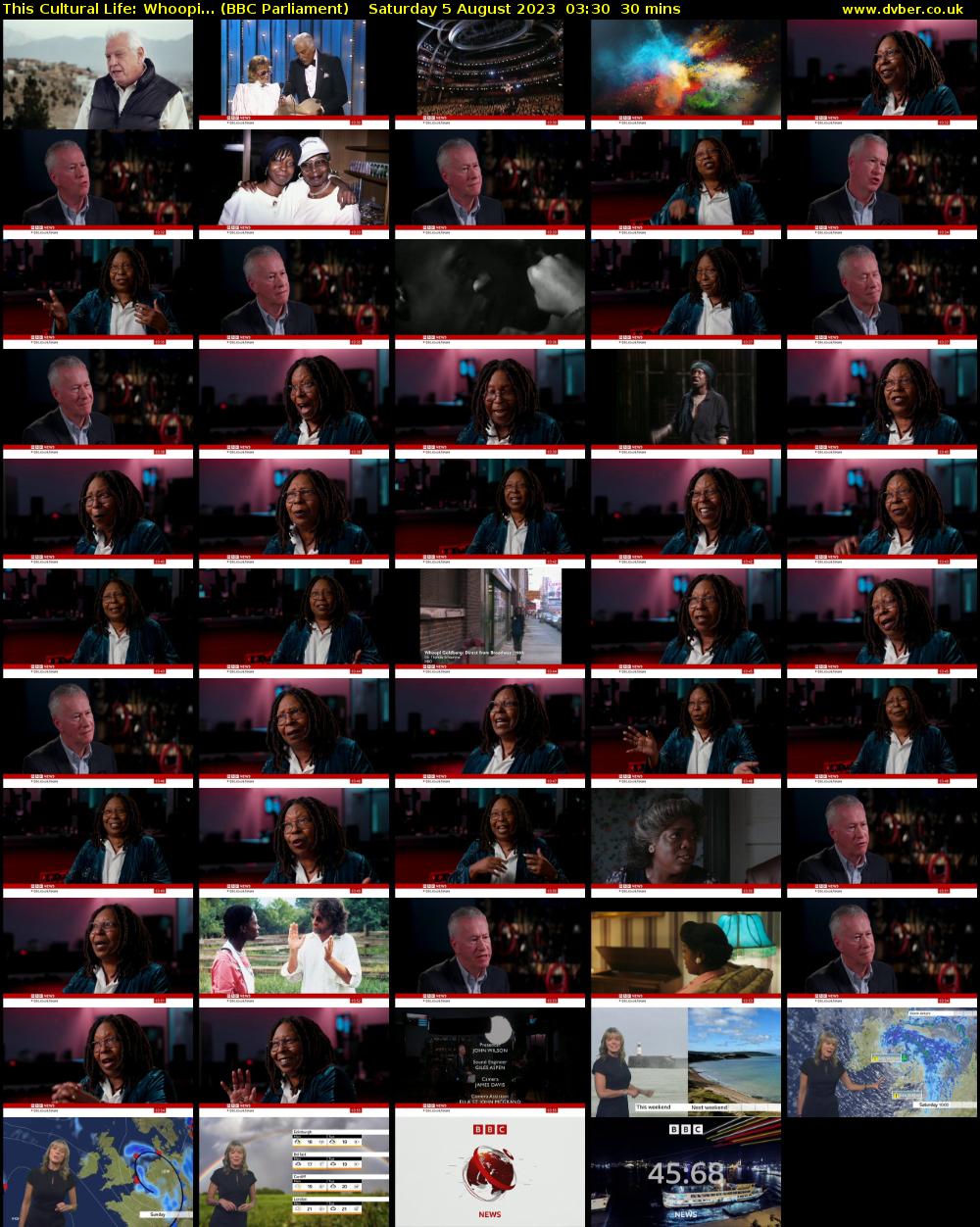 This Cultural Life: Whoopi... (BBC Parliament) Saturday 5 August 2023 03:30 - 04:00