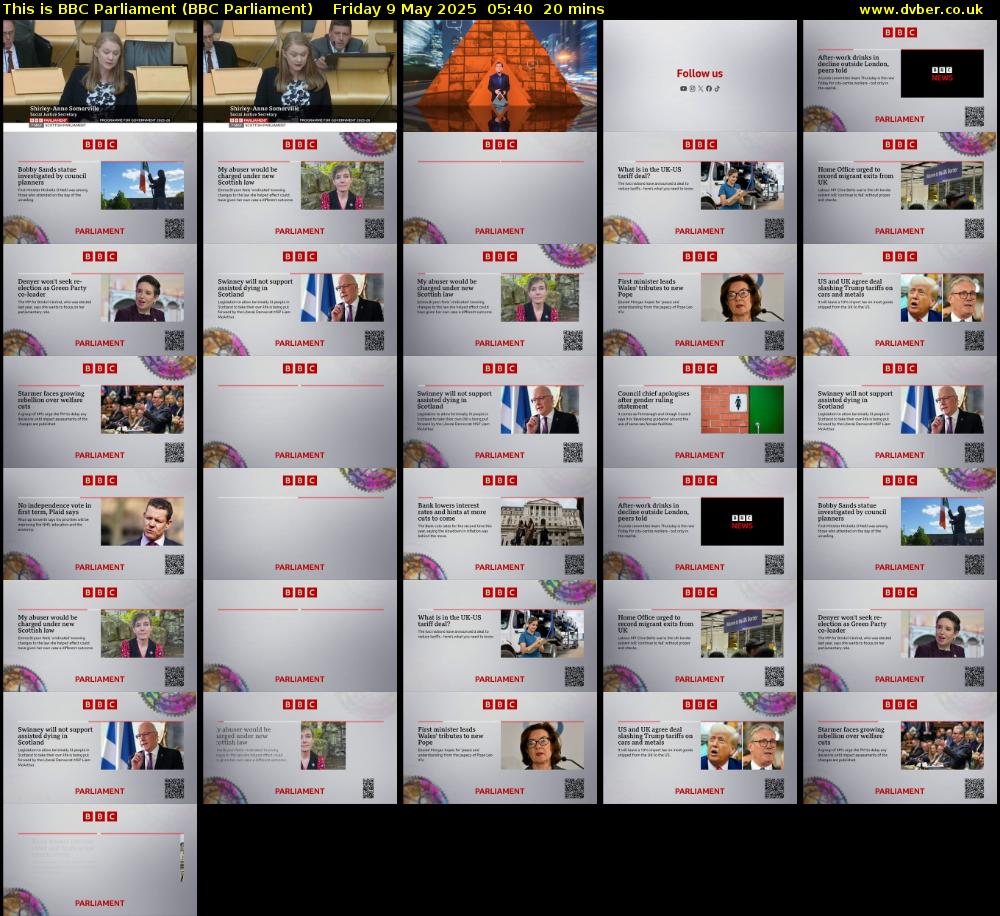 This is BBC Parliament (BBC Parliament) Friday 9 May 2025 05:40 - 06:00