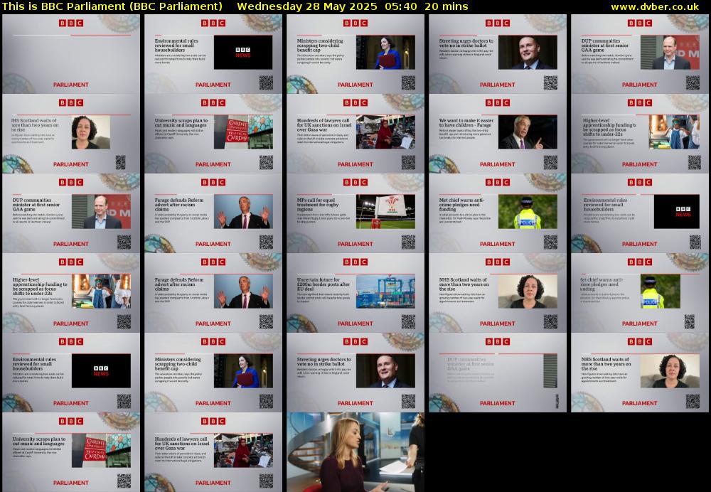 This is BBC Parliament (BBC Parliament) Wednesday 28 May 2025 05:40 - 06:00