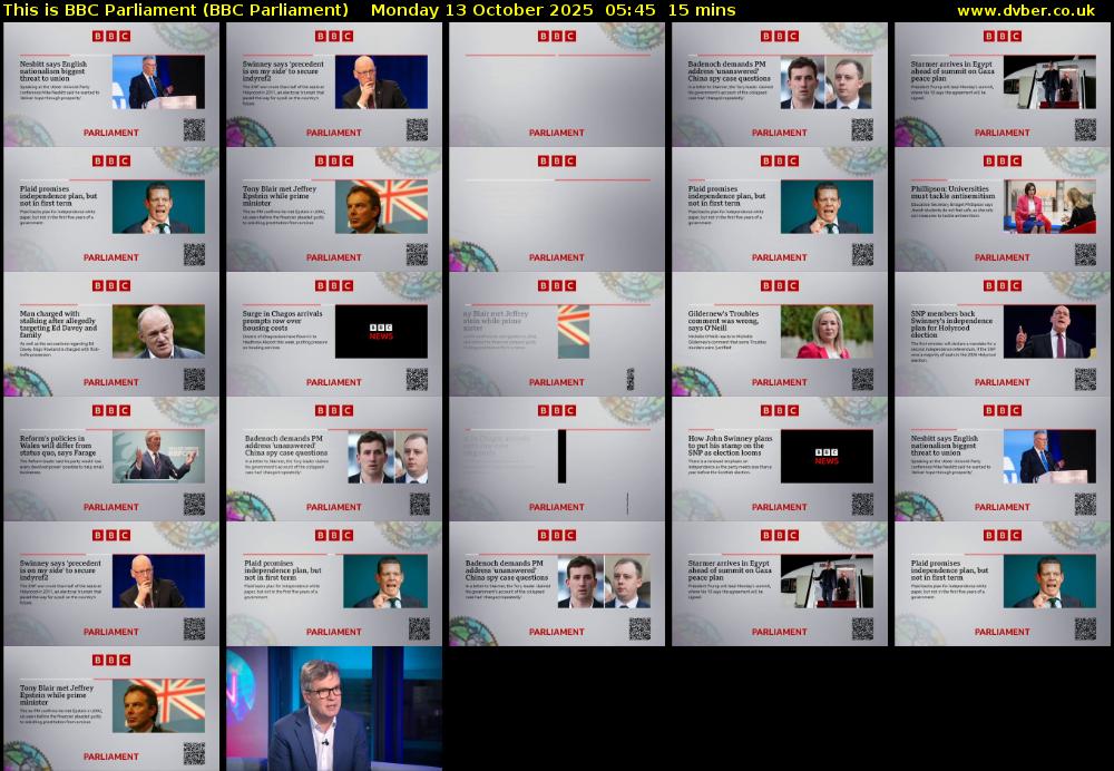 This is BBC Parliament (BBC Parliament) Monday 13 October 2025 05:45 - 06:00